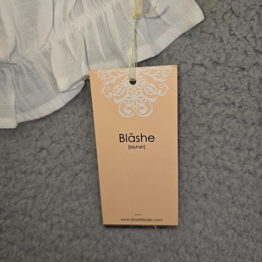 Blashe Ruffle Crop Top Womens Small‎ Lot of 2 White Pink Ruched Camisole - Picture 16 of 16